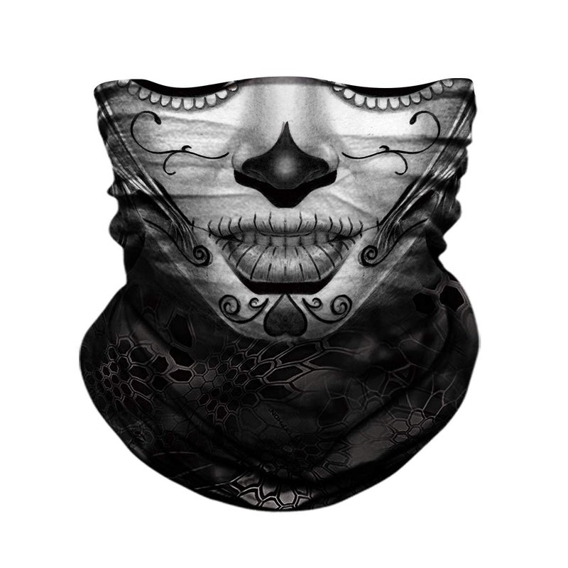 TERNNK Seamless Neck Gaiter Shield Scarf Bandana Face Mask (Black) - Image 1